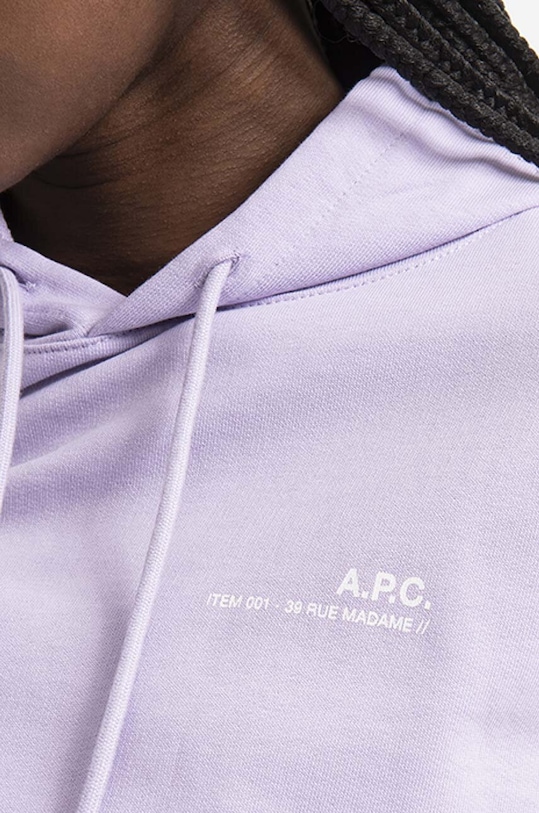 A.P.C. bluza bawełniana Hoodie Item F fioletowy COEAS.F27674