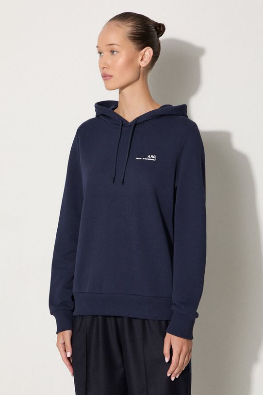 Îmbrăcăminte A.P.C. hanorac de bumbac Hoodie Item F COEAS.F27674 bleumarin