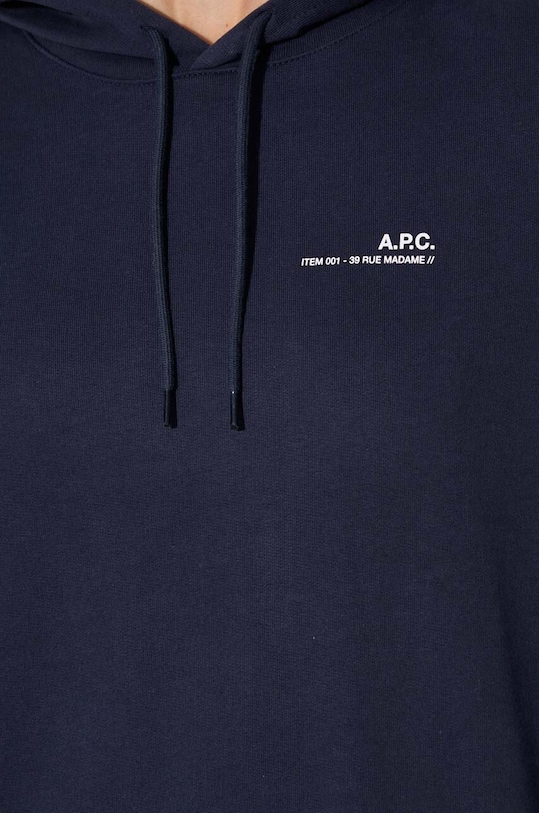 Хлопковая кофта A.P.C. Hoodie Item F COEAS.F27674 тёмно-синий