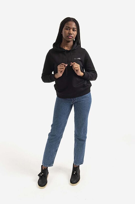 Бавовняна кофта A.P.C. Hoodie Item F COEAS.F27674 чорний AA00