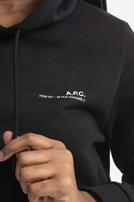 Бавовняна кофта A.P.C. Hoodie Item F чорний COEAS.F27674