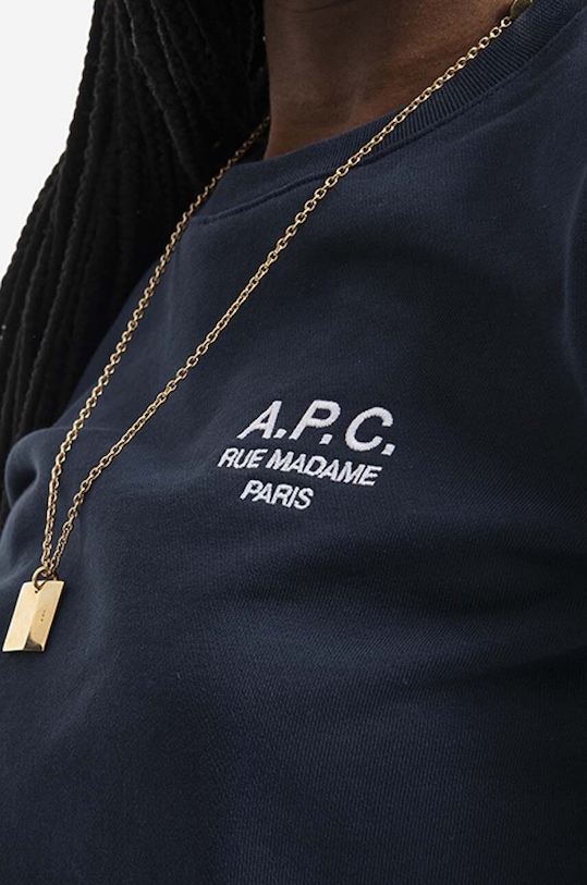 A.P.C. bluza bawełniana Sweat Skye granatowy COEBH.F27700