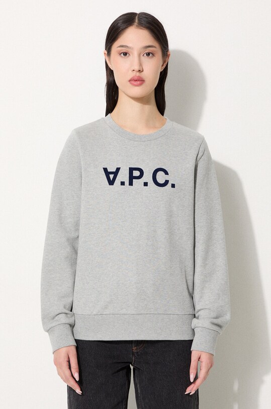 A.P.C. cotton sweatshirt Sweat Viva cotton gray COECQ.F27644