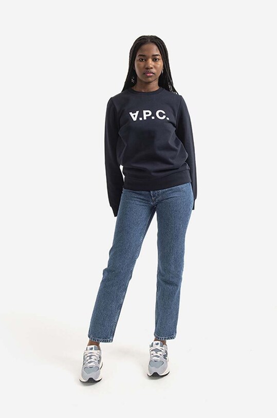A.P.C. hanorac de bumbac Sweat Viva COECQ.F27644 bleumarin AA00