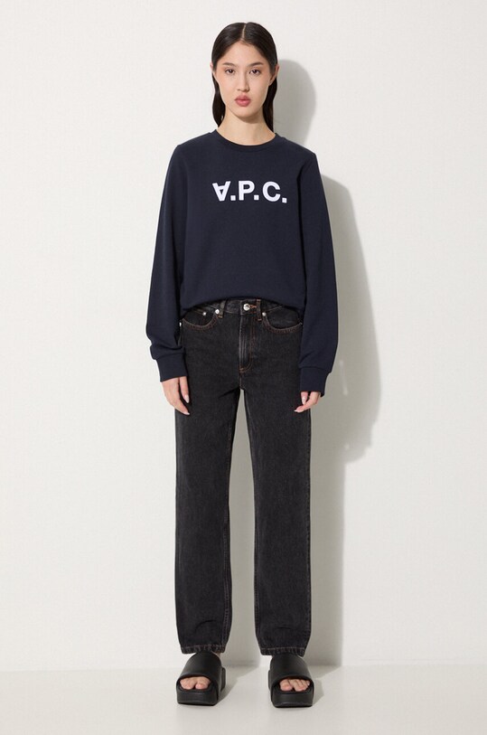 Бавовняна кофта A.P.C. Sweat Viva COECQ.F27644 темно-синій AA00