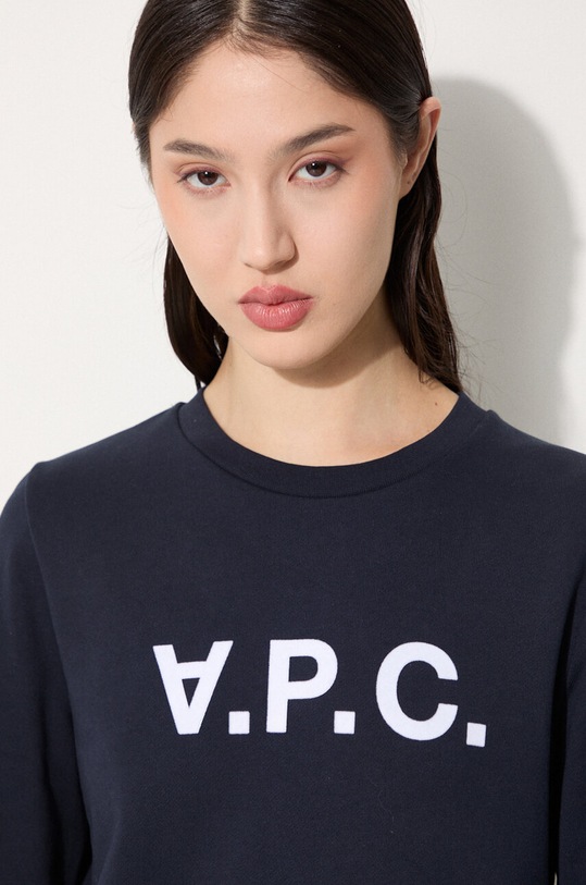 A.P.C. bluza bawełniana Sweat Viva COECQ.F27644 granatowy