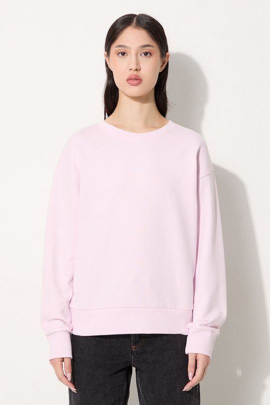 A.P.C. hanorac de bumbac Sweat Annie uni roz COEIP.F27623