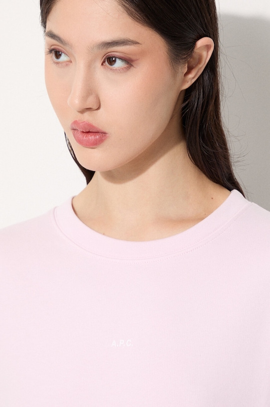 A.P.C. hanorac de bumbac Sweat Annie roz COEIP.F27623