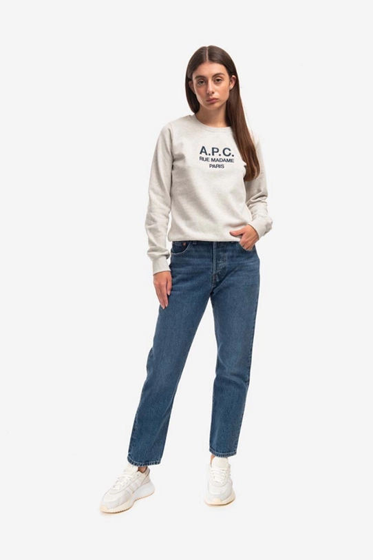 A.P.C. felpa in cotone Sweat Tina COEZD.F27561 grigio AA00