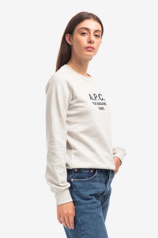 A.P.C. felpa in cotone Sweat Tina grigio COEZD.F27561