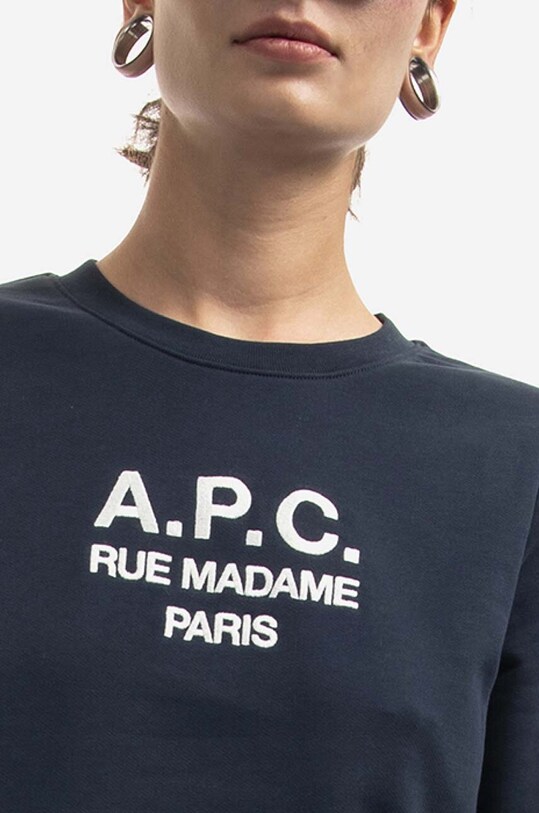 Хлопковая кофта A.P.C. Sweat Tina тёмно-синий COEZD.F27561