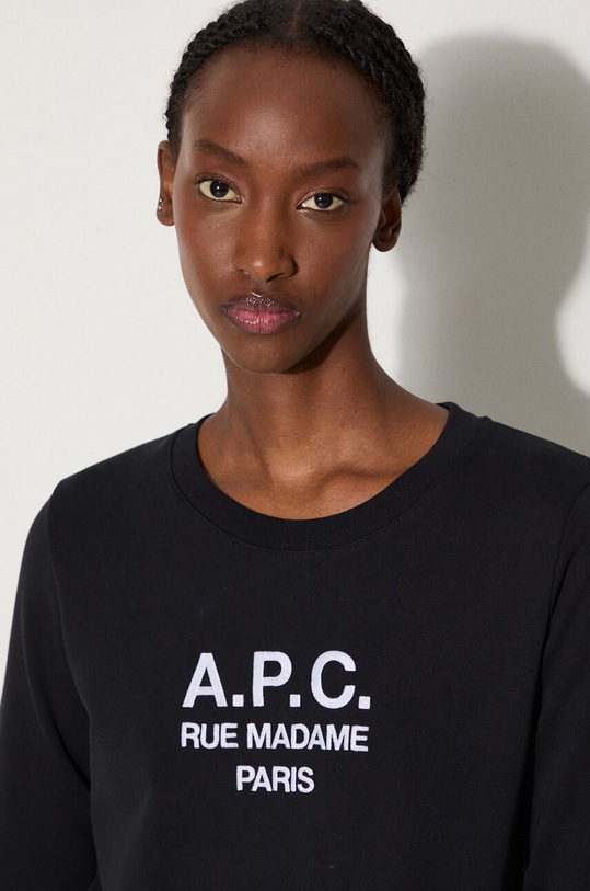 A.P.C. hanorac de bumbac Sweat Tina COEZD.F27561 negru