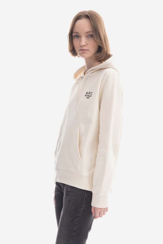 A.P.C. bluza bawełniana Hoodie Manuela z kapturem biały COEZD.F27760