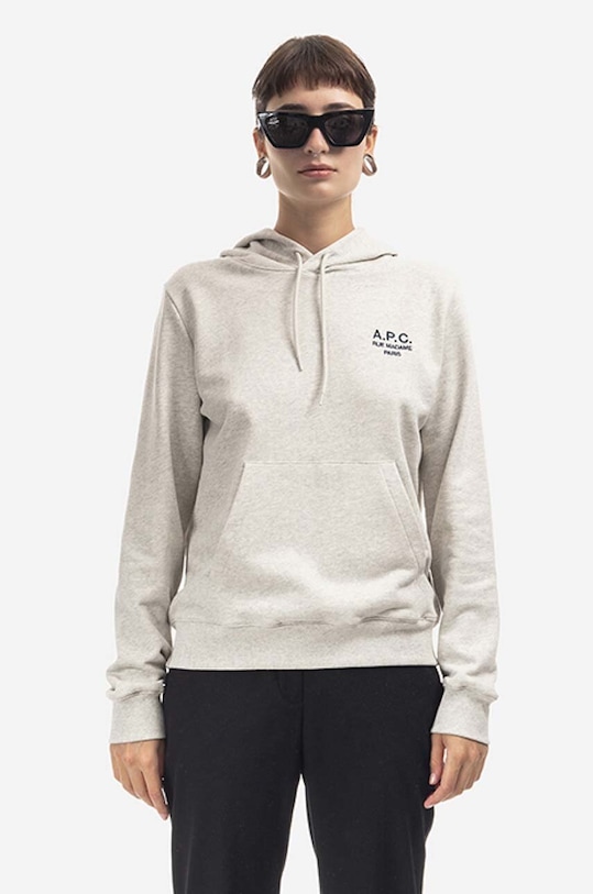 A.P.C. bluza bawełniana Hoodie Manuela z kapturem beżowy COEZD.F27760