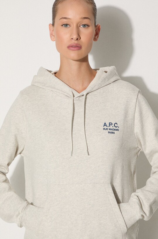 Бавовняна кофта A.P.C. Hoodie Manuela бежевий COEZD.F27760