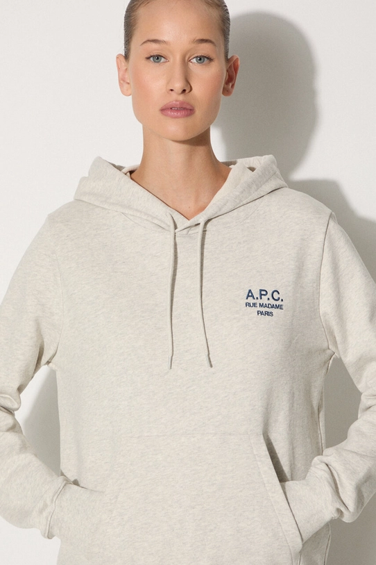 Bavlnená mikina A.P.C. Hoodie Manuela béžová COEZD.F27760