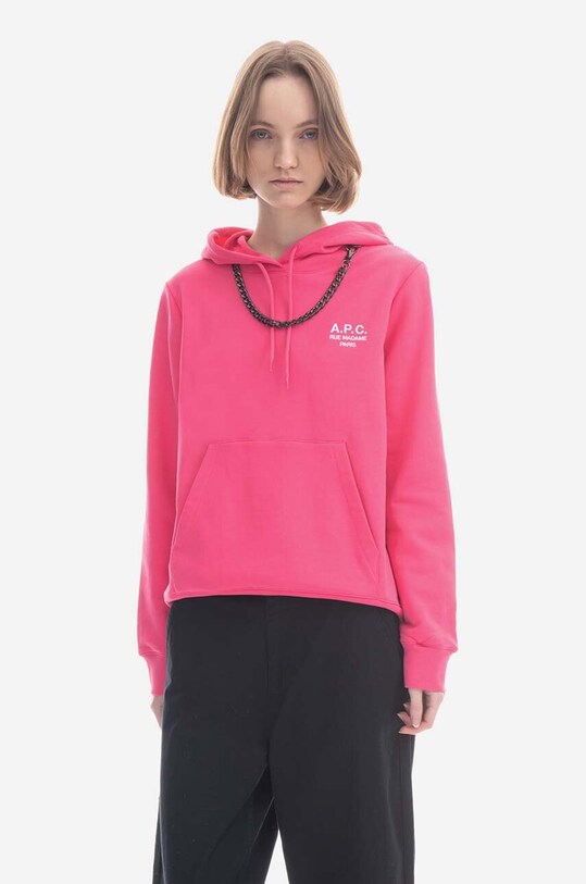 Бавовняна кофта A.P.C. Hoodie Manuela бавовна рожевий COEZD.F27760