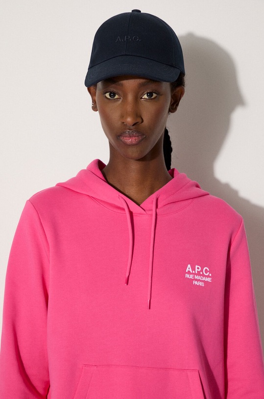 Памучен суичър A.P.C. Hoodie Manuela COEZD.F27760 розов