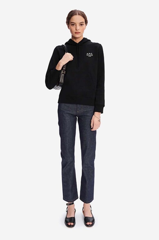 A.P.C. hanorac de bumbac Hoodie Manuela COEZD.F27760 negru AA00