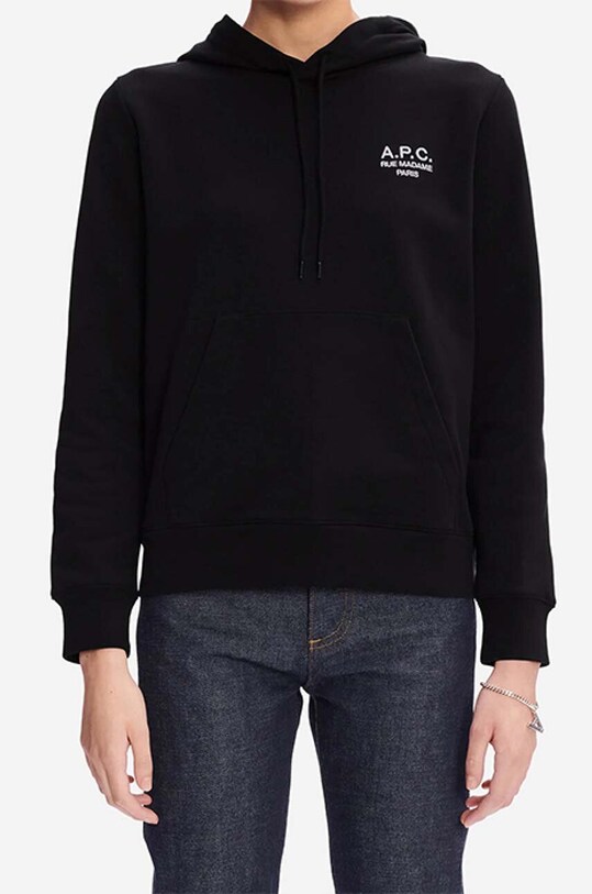 A.P.C. hanorac de bumbac Hoodie Manuela COEZD.F27760 negru