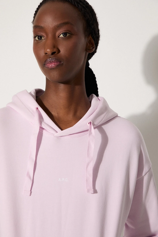 A.P.C. felpa in cotone Hoodie Christina rosa COEIP.F27624