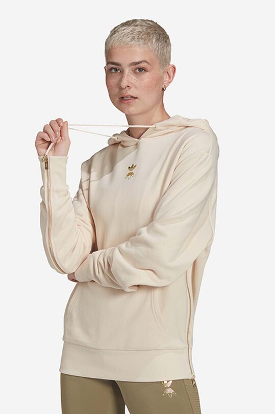 adidas cotton sweatshirt Hoodie cotton beige HG6657