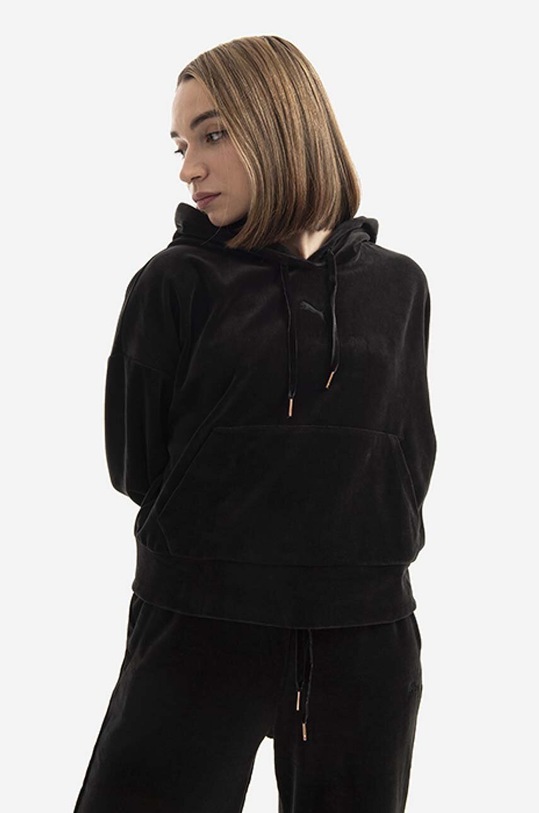 Puma sweatshirt Her Velour Hoodie 589520.01 black