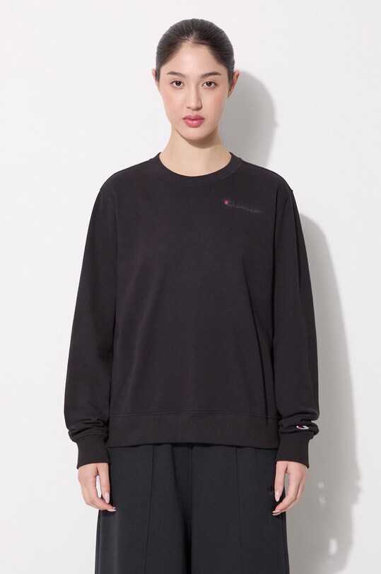 Bavlnená mikina Champion Crewneck Sweatshirt 114353 čierna AA00