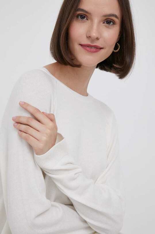 United Colors of Benetton pulover din amestec de lana subtiri bej 1035D1P17.000.