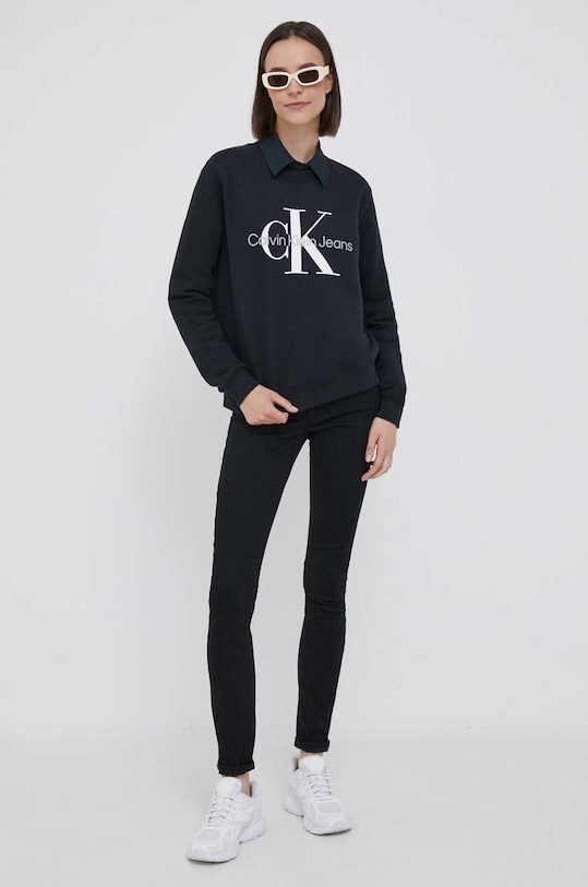 Бавовняна кофта Calvin Klein Jeans J20J219140 чорний AA00