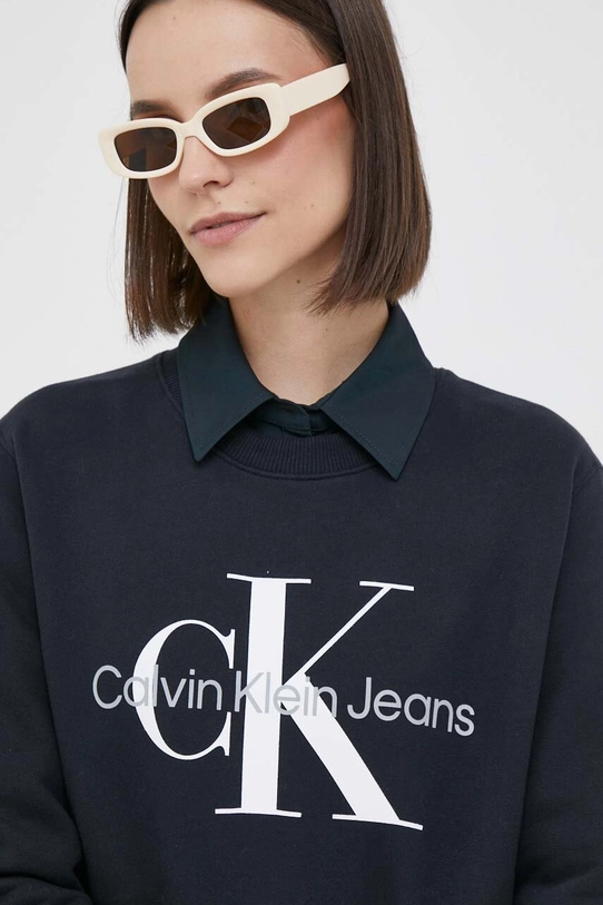 Bavlnená mikina Calvin Klein Jeans čierna J20J219140