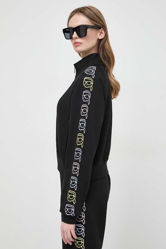Karl Lagerfeld bluza bawełniana nadruk czarny 241W1802