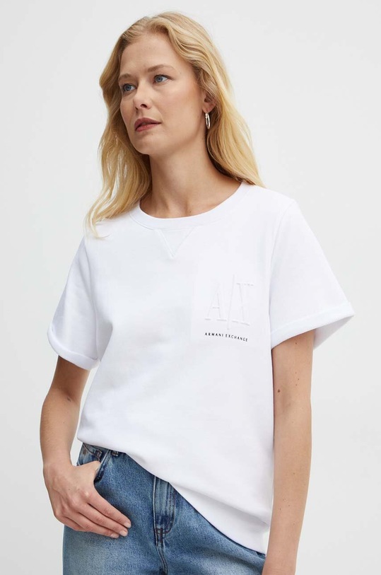 Памучен суичър Armani Exchange памук бял 8NYM03.YJ68Z.NOS