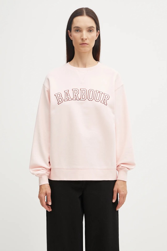 Barbour bluza bawełniana różowy LOL0591