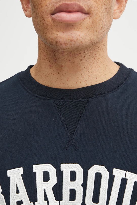 Бавовняна кофта Barbour темно-синій LOL0591