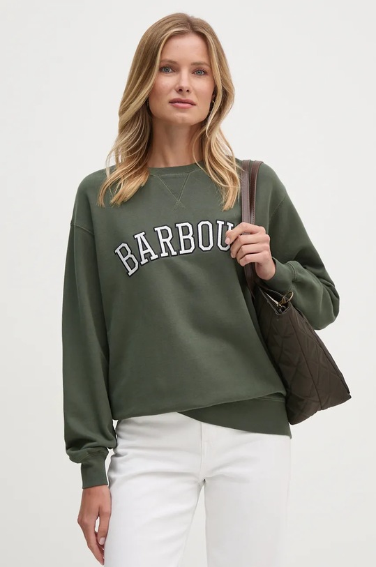 Barbour hanorac de bumbac imprimeu verde LOL0591