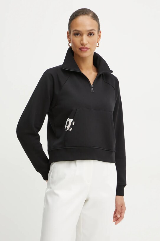 Суичър Karl Lagerfeld IKON без качулка черен A1W20058