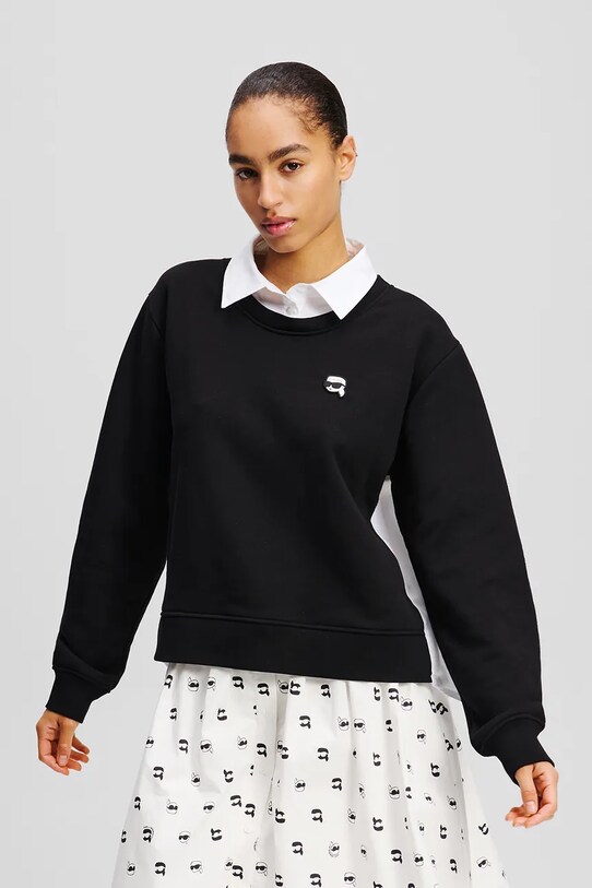 Karl Lagerfeld bluza cu modele negru A1W20084