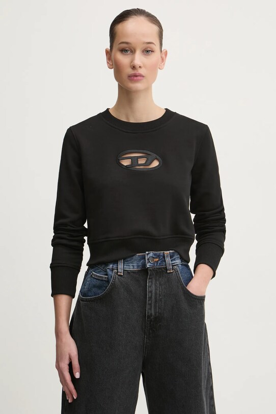 Кофта Diesel F-SLIMMY-OD SWEAT-SHIRT без капюшона чорний A09931.0GRAC