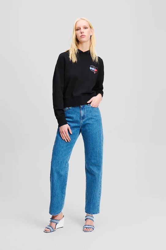 Karl Lagerfeld bluza bawełniana IKON czarny A2W20072