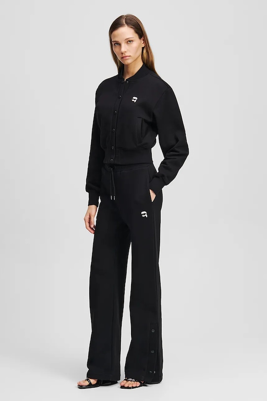 Бавовняна кофта Karl Lagerfeld IKON чорний A2W20043