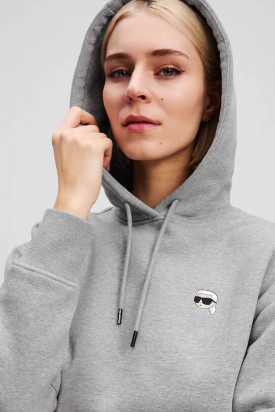 Одежда Хлопковая кофта Karl Lagerfeld IKON A3W20053 серый