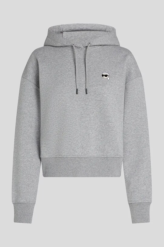 Хлопковая кофта Karl Lagerfeld IKON A3W20053 серый