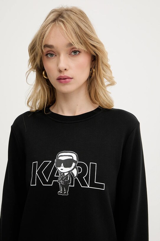 Karl Lagerfeld pamut melegítőfelső fekete A3W20056