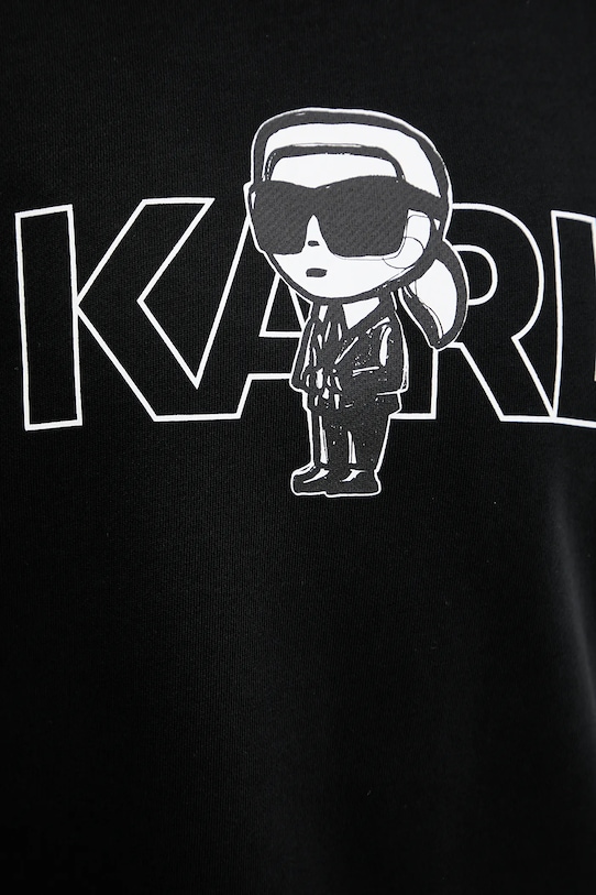 Βαμβακερή μπλούζα Karl Lagerfeld IKON A3W20056 μαύρο