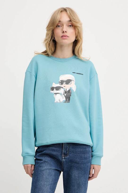Karl Lagerfeld bluză print turcoaz A3W20057