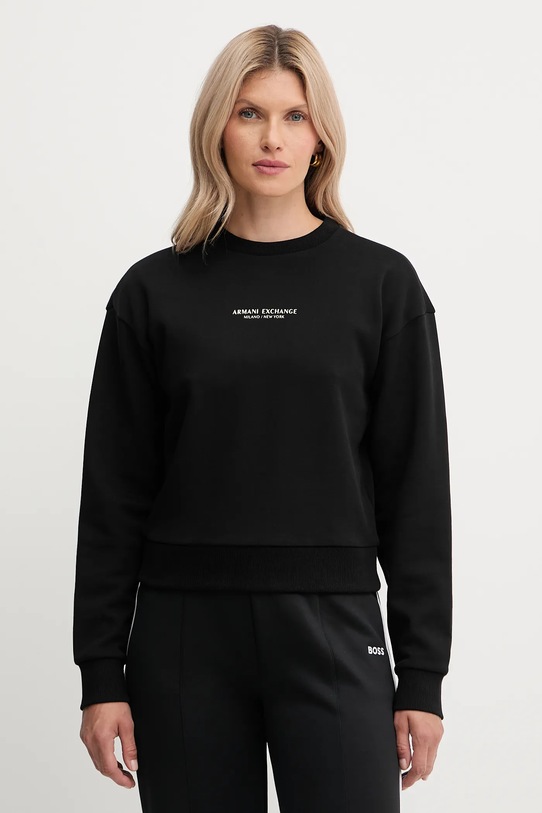Bavlněná mikina Armani Exchange potisk černá XW001451.AF10830.NOS