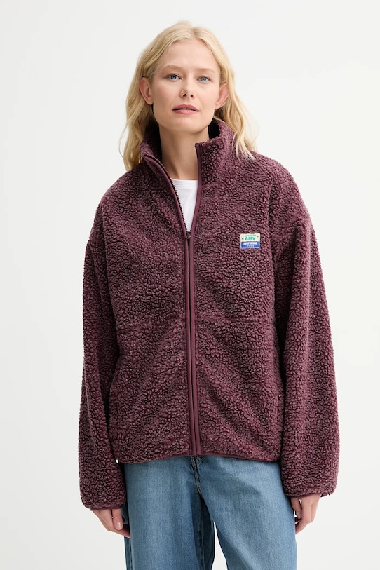 American Vintage hanorac fleece imprimeu violet HOK16C