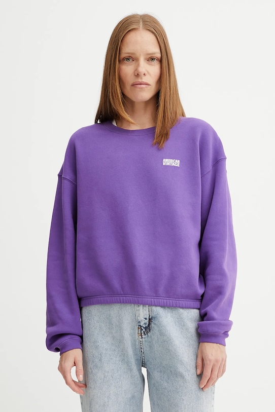 American Vintage bluza z elastanem fioletowy IZU03A