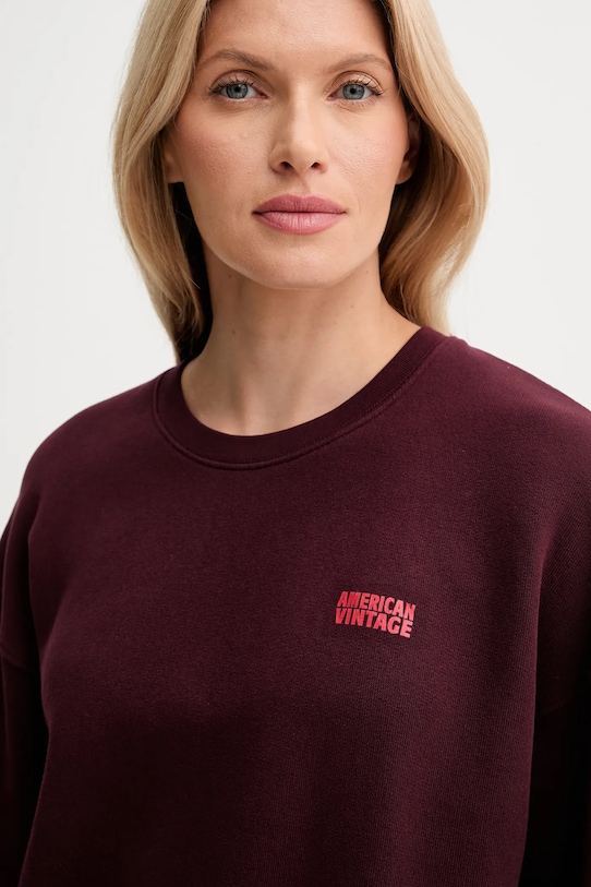 American Vintage bluză burgundia IZU03A